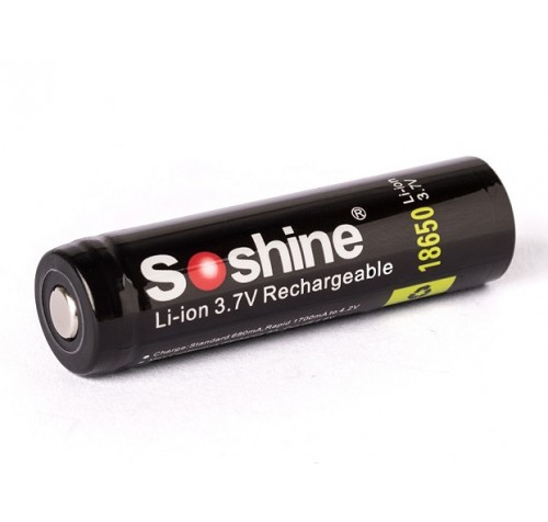 Soshine 18650 3400mAh 3,6V - 3,7V Li-Ion button top με προστασία
