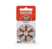 Maxell PR312 / 312 / PR41 Zinc-air μπαταρίες ακουστικών βαρηκοΐας 6τεμ