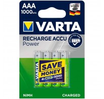 VARTA Ni-MH HR03 Micro (ΑΑΑ) 1,2V 1000mAh επαναφορτιζόμενη 4τεμ.