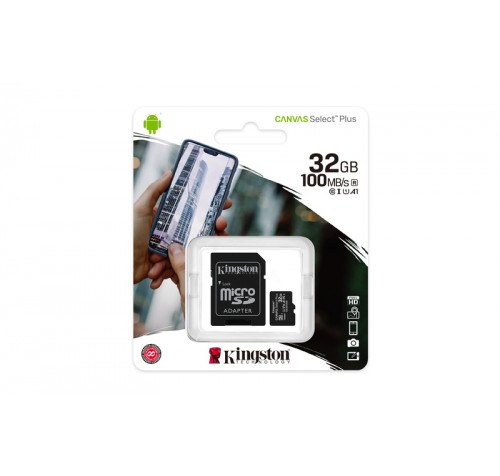 KINGSTON Memory Card MicroSD Canvas Select Plus SDCS2/32GB, Class 10, SD Adapter
