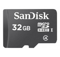Sandisk Micro SDHC Memory Card 32GB + Adapter