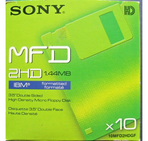 Sony MFD 2HD 1.44MB 3.5" Double Sided Floppy Discs 10MFD2HDGF 10TEM
